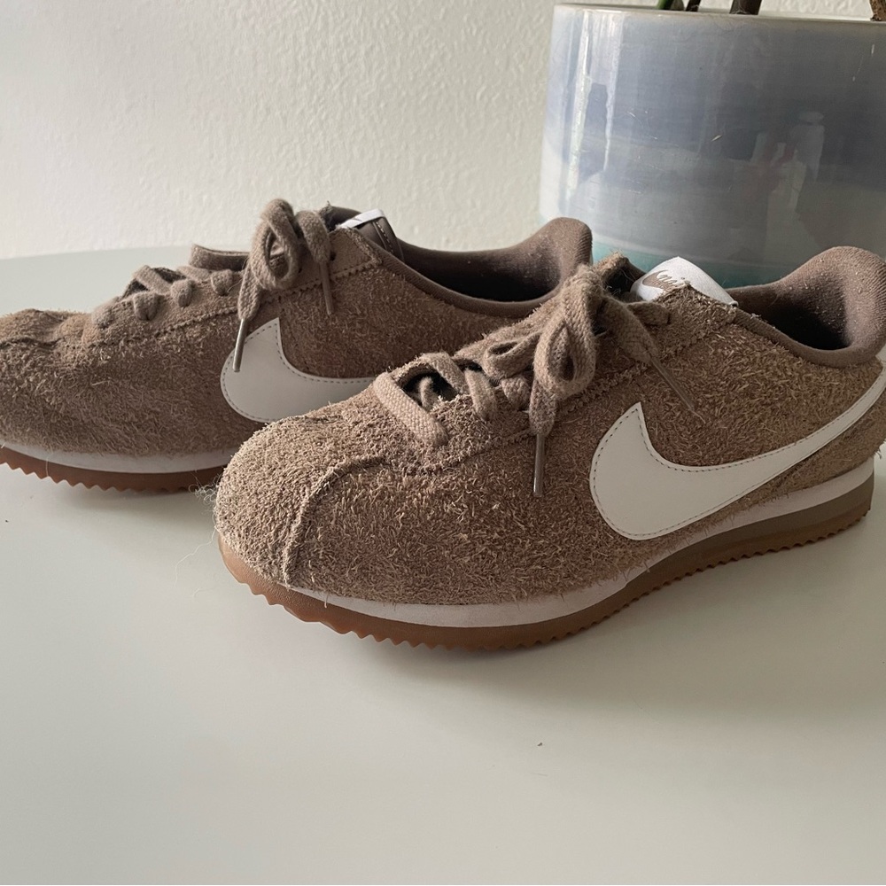Nike Vintage Suede Mink Brown Cortez with White Swoosh - Picture 2 of 5